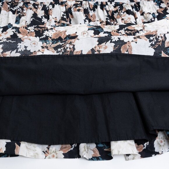 Abercrombie & Fitch Tiered Floral Maxi Dress Black White Cotton Small - Picture 13 of 15